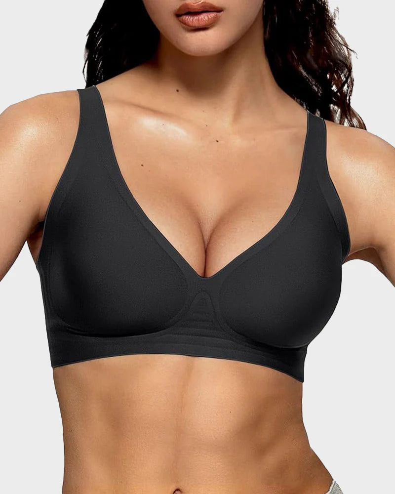 RISSCAN Deep V Wireless Bras For Women - Seamless Bralette With Adjustable Extender - View #9